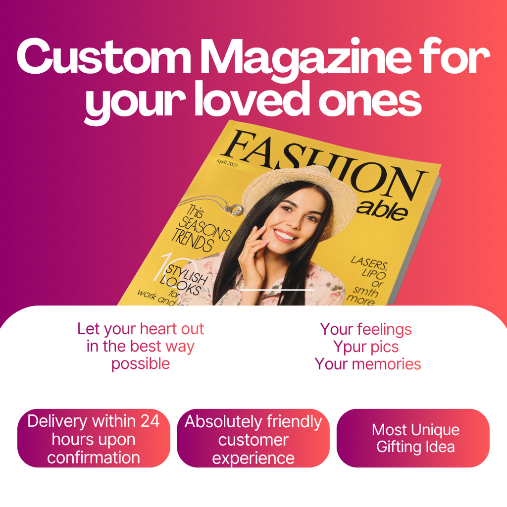Dil Se Made – Custom Personalised Magazine (Digital PDF)  A magazine made entirely about your person, your story, and your love.