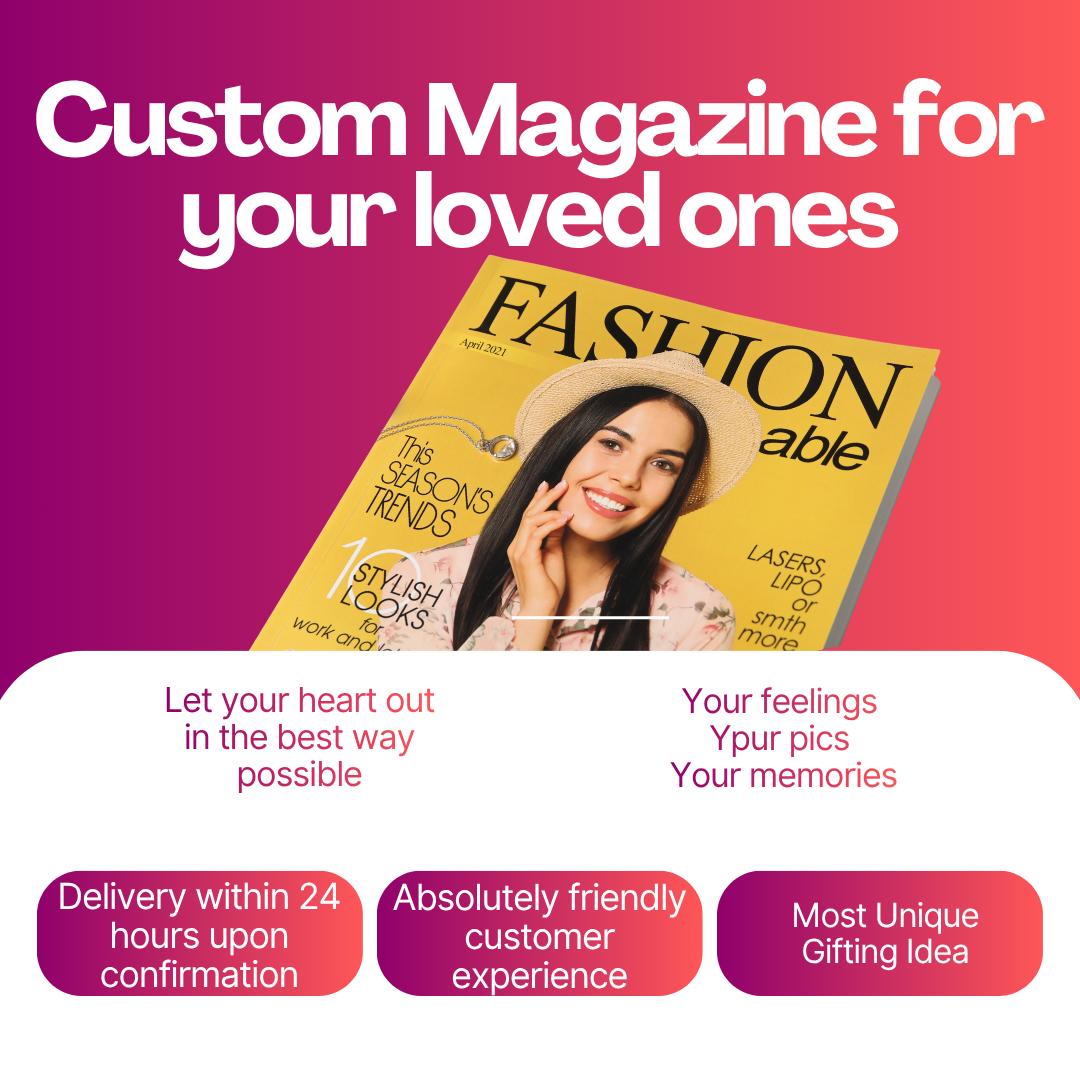 Dil Se Made – Custom Personalised Magazine (Digital PDF)  A magazine made entirely about your person, your story, and your love.